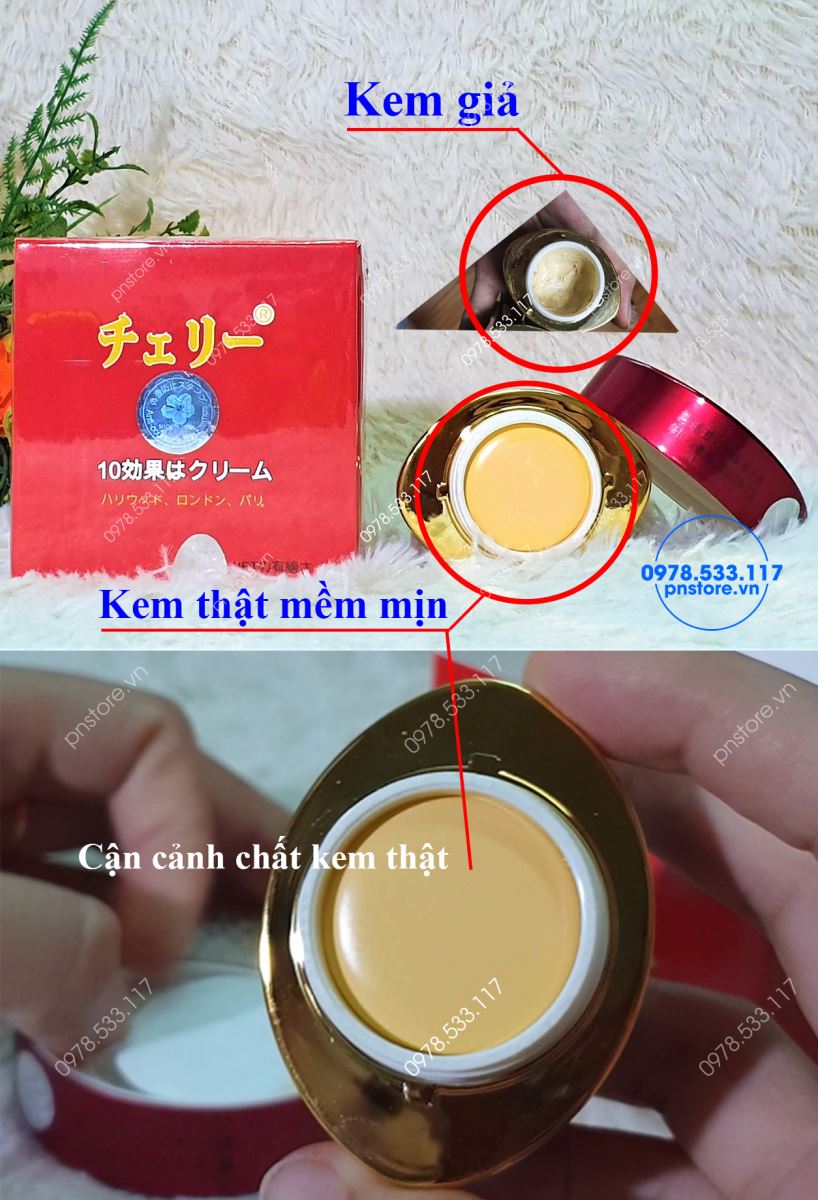 Phân biệt kem face hoa anh đào thật giả qua hình ảnh