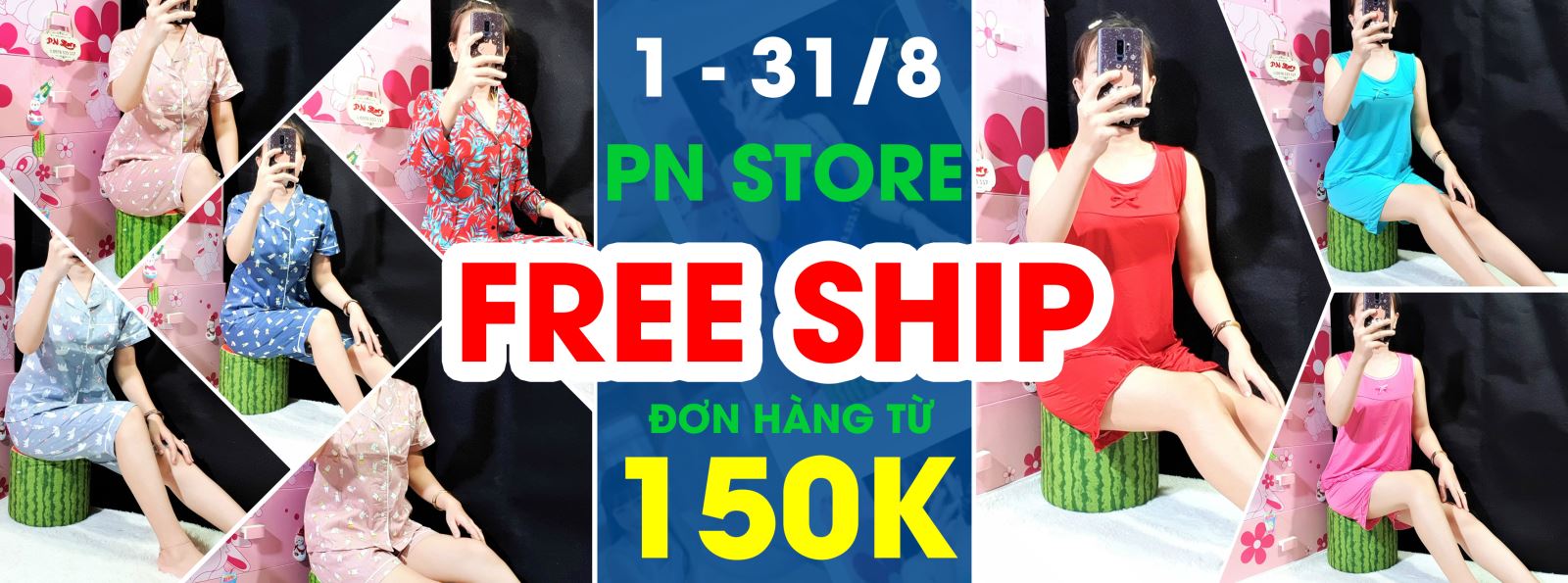 free ship đơn hàng từ 150k khi đặt mua quần áo tại PN Store trên shopee
