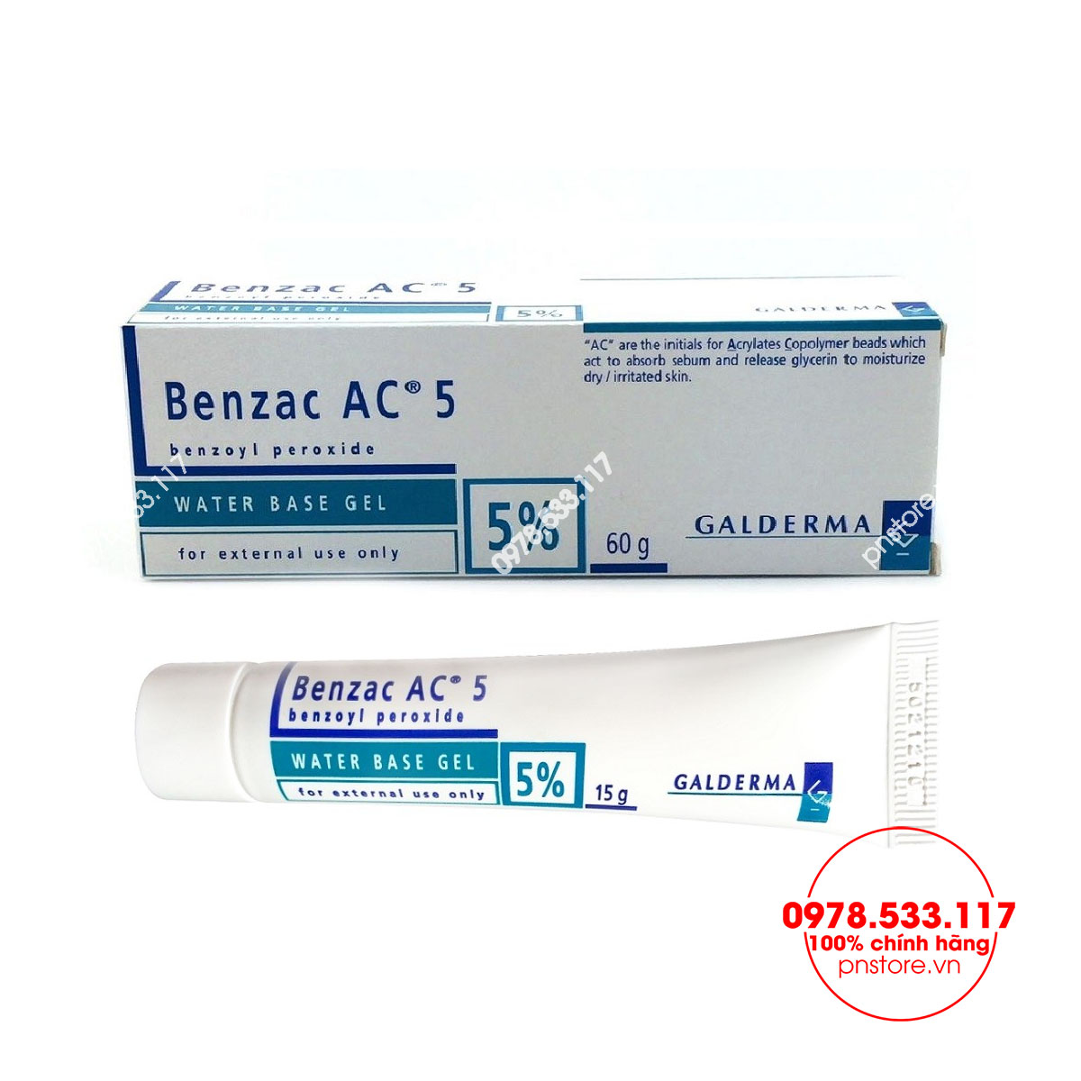 Kem trị mụn Benzac AC 5% Galderma chính hãng