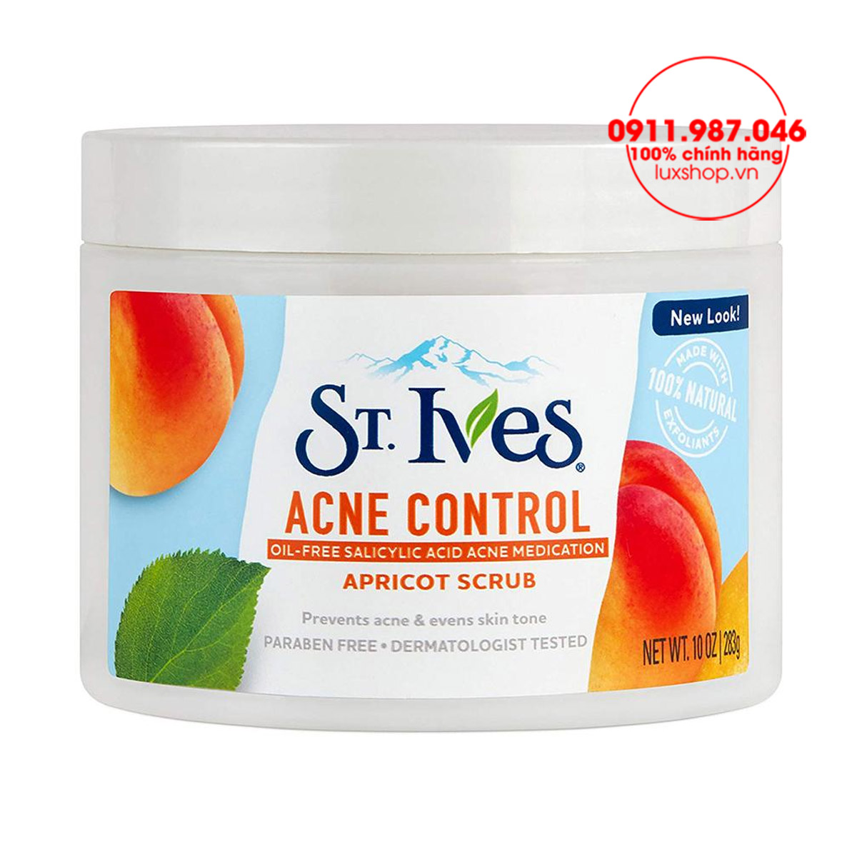 Kem tẩy tế bào chết St.Ives Blemish Control Apricot Acrub & St.Ives Fresh Skin Apricot Scrub 283g chính hãng (Mỹ) - PN60423