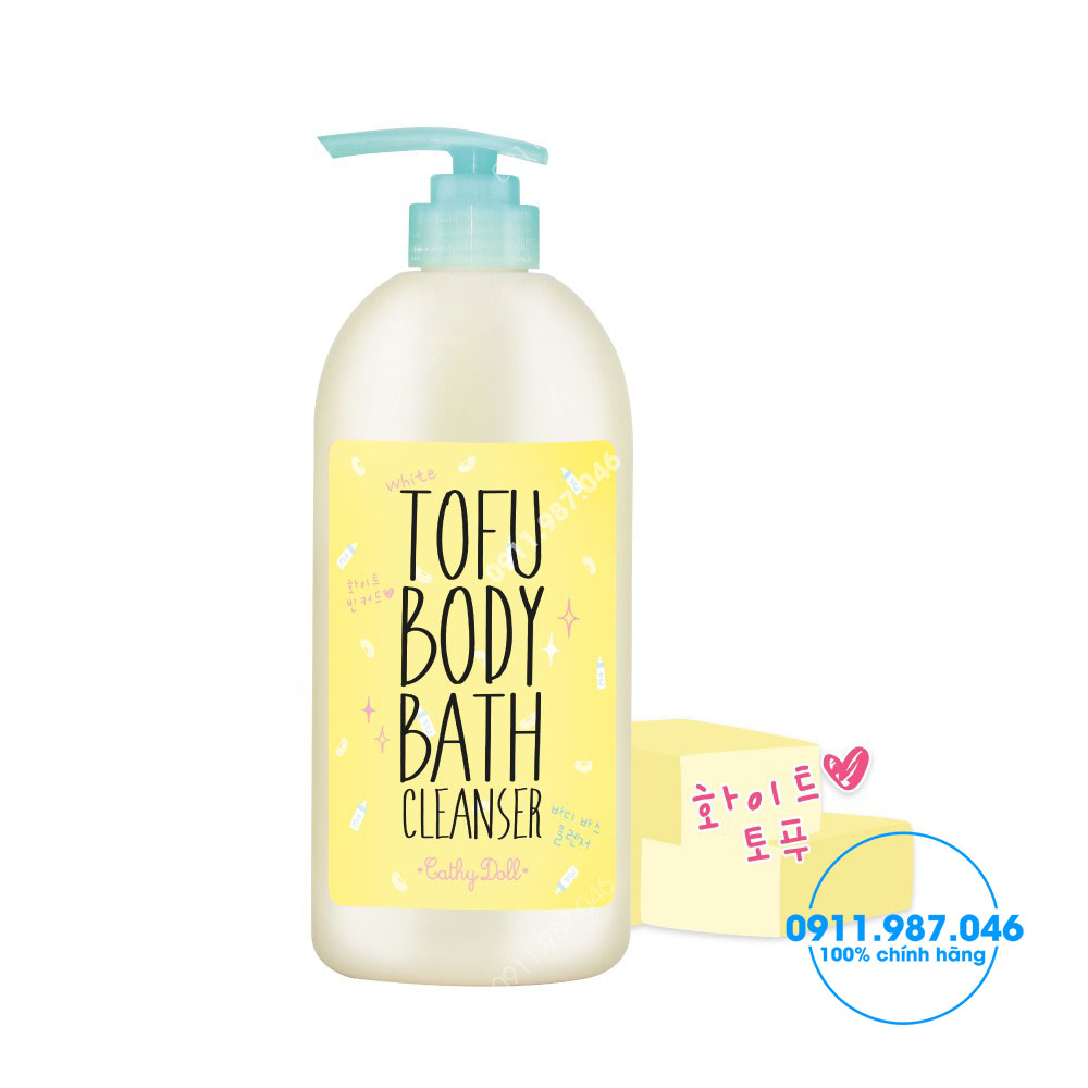 Sữa tắm dưỡng trắng da Tofu White Tofu Body Bath Cleanser Cathy Doll 750ml chính hãng (Hàn Quốc)