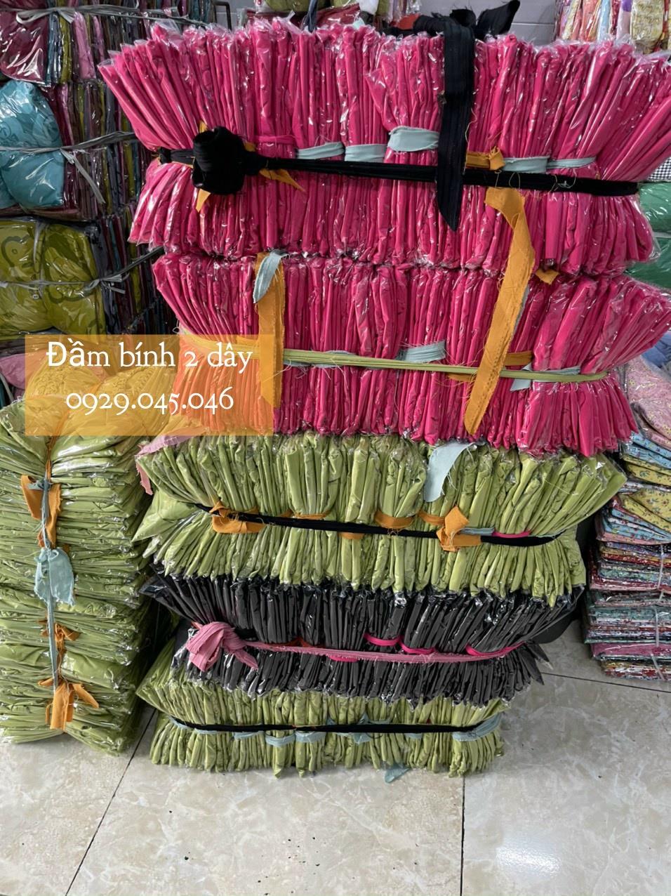 [40-55kg] Đầm bính 2 dây vải lụa đẹp màu trơn - PN158467