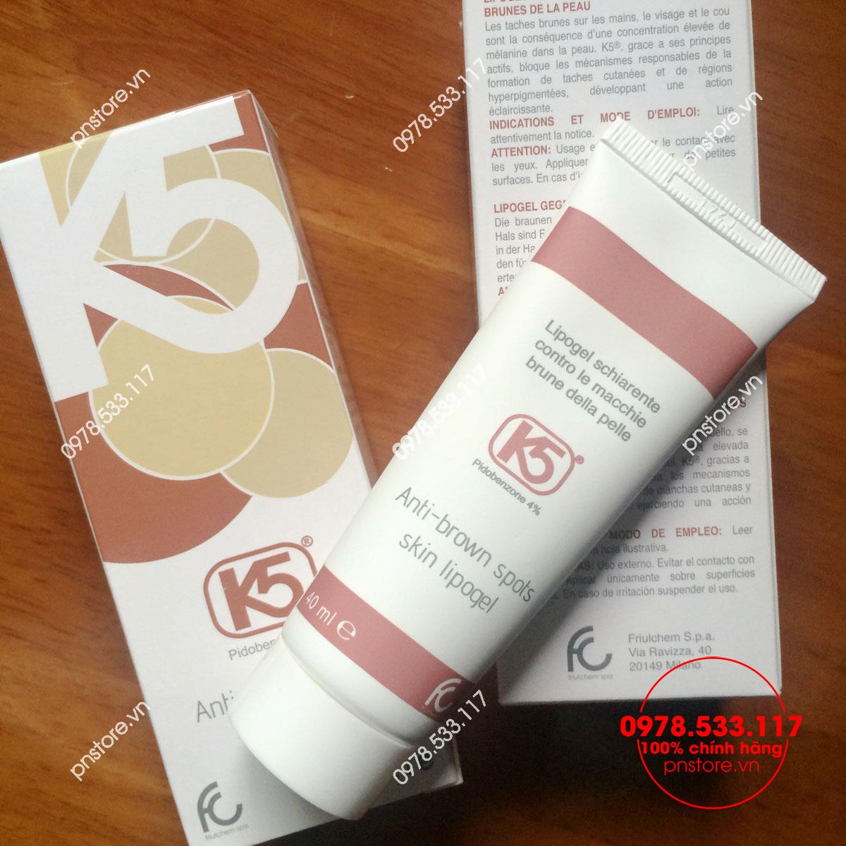 Kem trị nám K5 Anti - Brown Spots Skin Lipogel chính hãng - PN99900