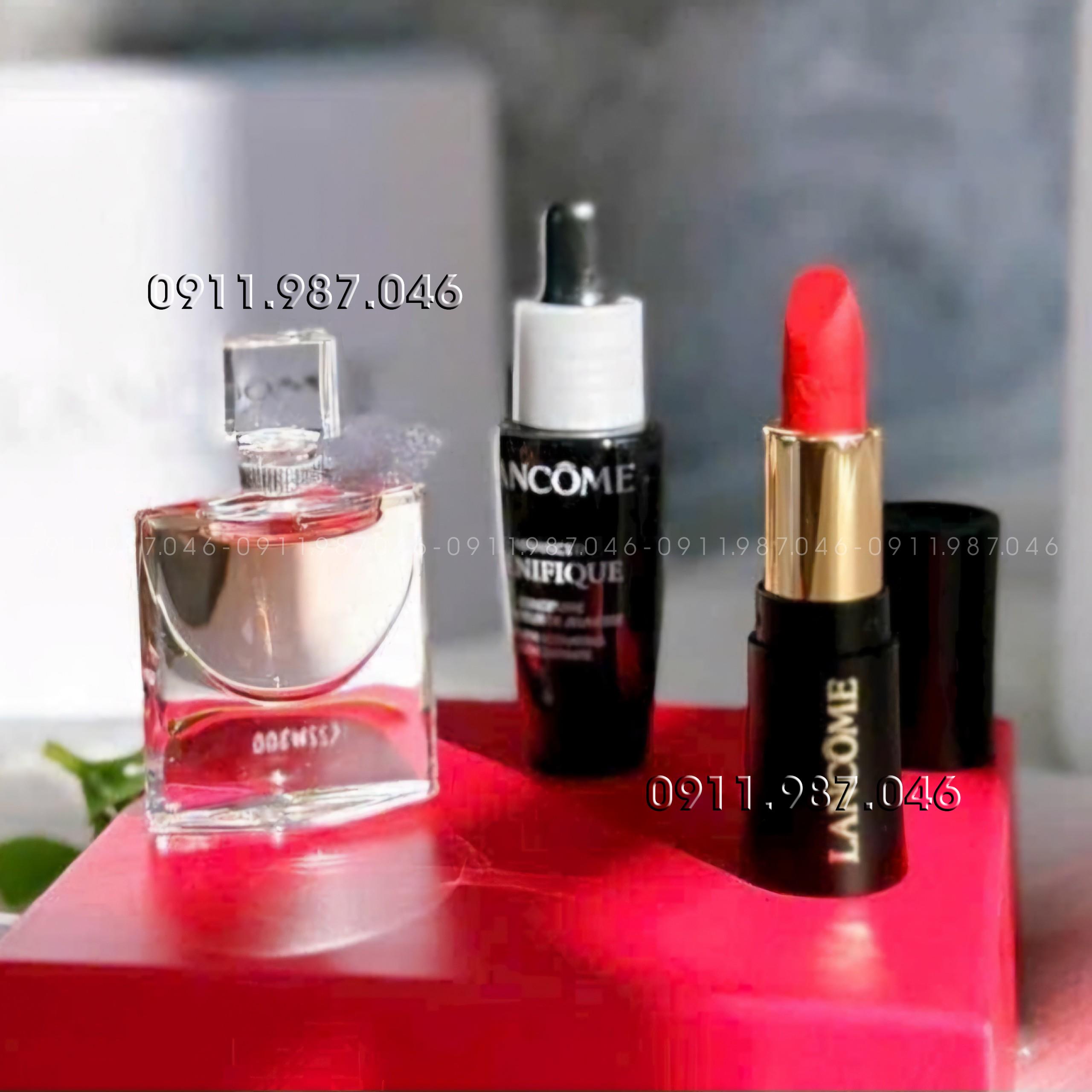 Set Lancome son mini 505 1.6G + Nước hoa mini Lancome La vie est Belle 4ML + Serum Genifique 10ML) hàng chính hãng - PN158495