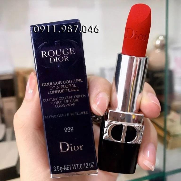 [Full túi Dior] Son Dior Matte 999 Velvet đỏ tươi chính hãng (Dòng nhung mới 2023) - PN158449