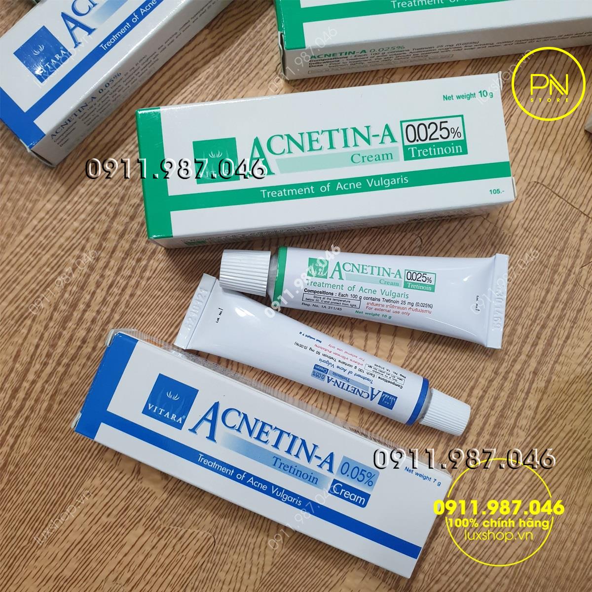[1/2026] Tretinoin Vitara Acnetin A 0.025% - 0.05% 10g chính hãng Thái Lan - PN99919
