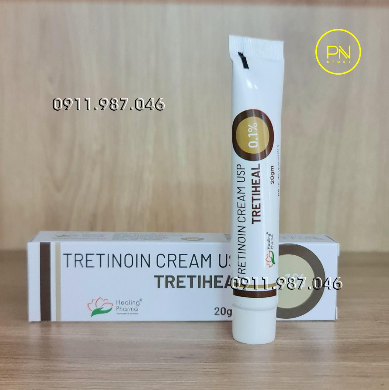 Tretinoin Tretiheal 0.025% 0.05% 0.1% 20g Cream USP  chính hãng - PN100161	